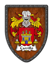 Load image into Gallery viewer, Carrillo Coat of Arms Family Crest Shield