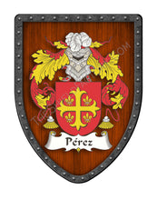 Load image into Gallery viewer, Pérez Family Coat of Arms Shield