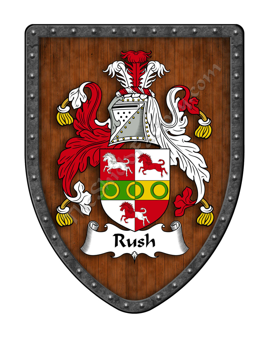 Rush Coat of Arms Family Crest Shield My Family Coat