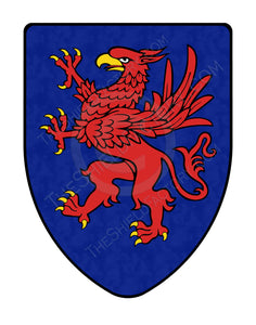 Griffin on Blue Medieval Shield