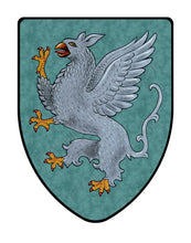 Load image into Gallery viewer, Griffin on Teal Medieval Shield