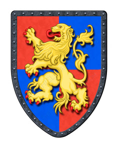 Quarterly Rampant Lion Medieval Shield