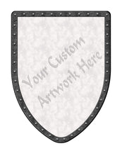 Load image into Gallery viewer, Custom Battle Style 3 Point Shield with Leather Straps