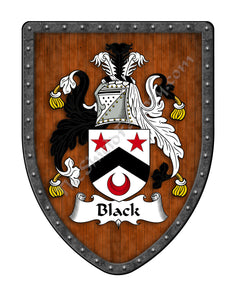 Black Coat of Arms Family Crest