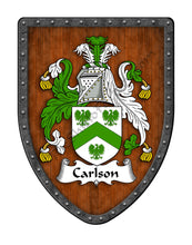Load image into Gallery viewer, Carlson Coat of Arms Family Crest Shield