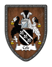 Load image into Gallery viewer, Cole Coat of Arms Shield Family Crest