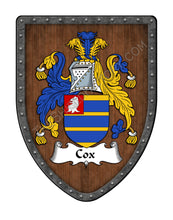 Load image into Gallery viewer, Cox Coat of Arms Shield Family Crest