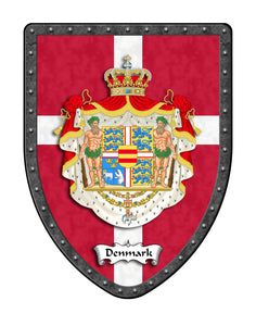Denmark Flag Coat of Arms Shield