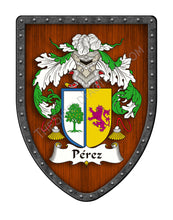 Load image into Gallery viewer, Pérez Family Coat of Arms Shield