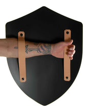 Load image into Gallery viewer, Custom Battle Style 4 Point Shield with Leather Straps