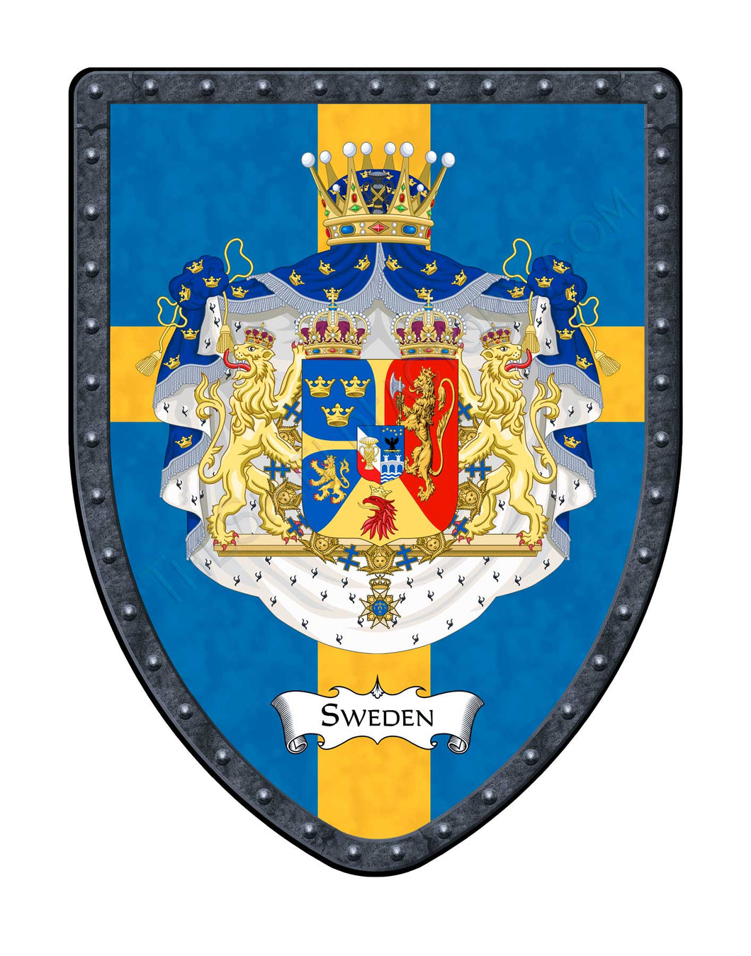 Sweden Flag Coat of Arms Shield